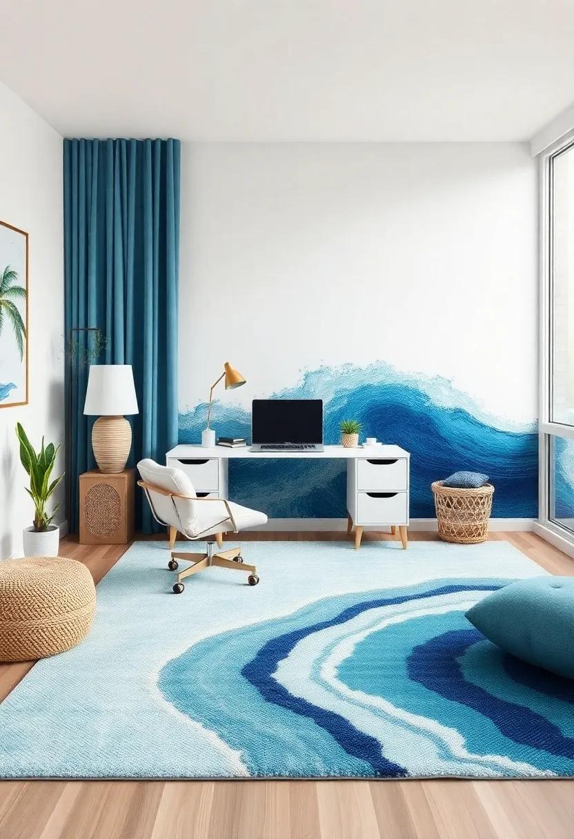 The Art ‌of Layering ⁢Rugs to Evoke the Texture⁣ of Ocean‍ Waves
