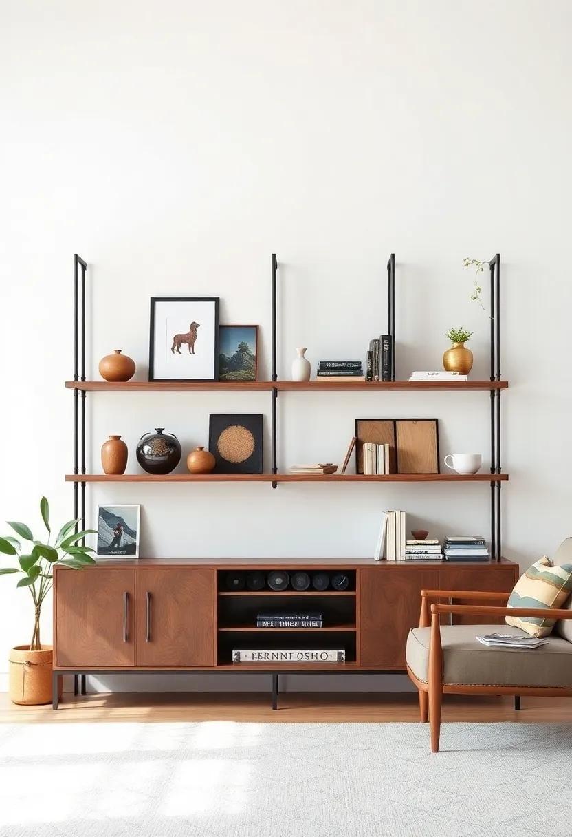 mixing Vintage Finds with Contemporary Shelving Styles