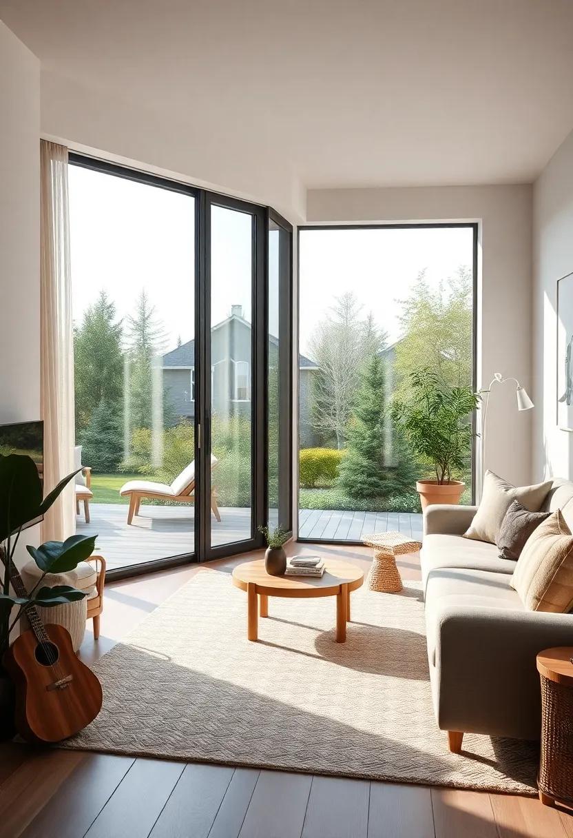 Indoor-Outdoors⁣ Connection: create a seamless ⁣transition between your living⁢ room and the outdoor space with large‍ glass ‌doors