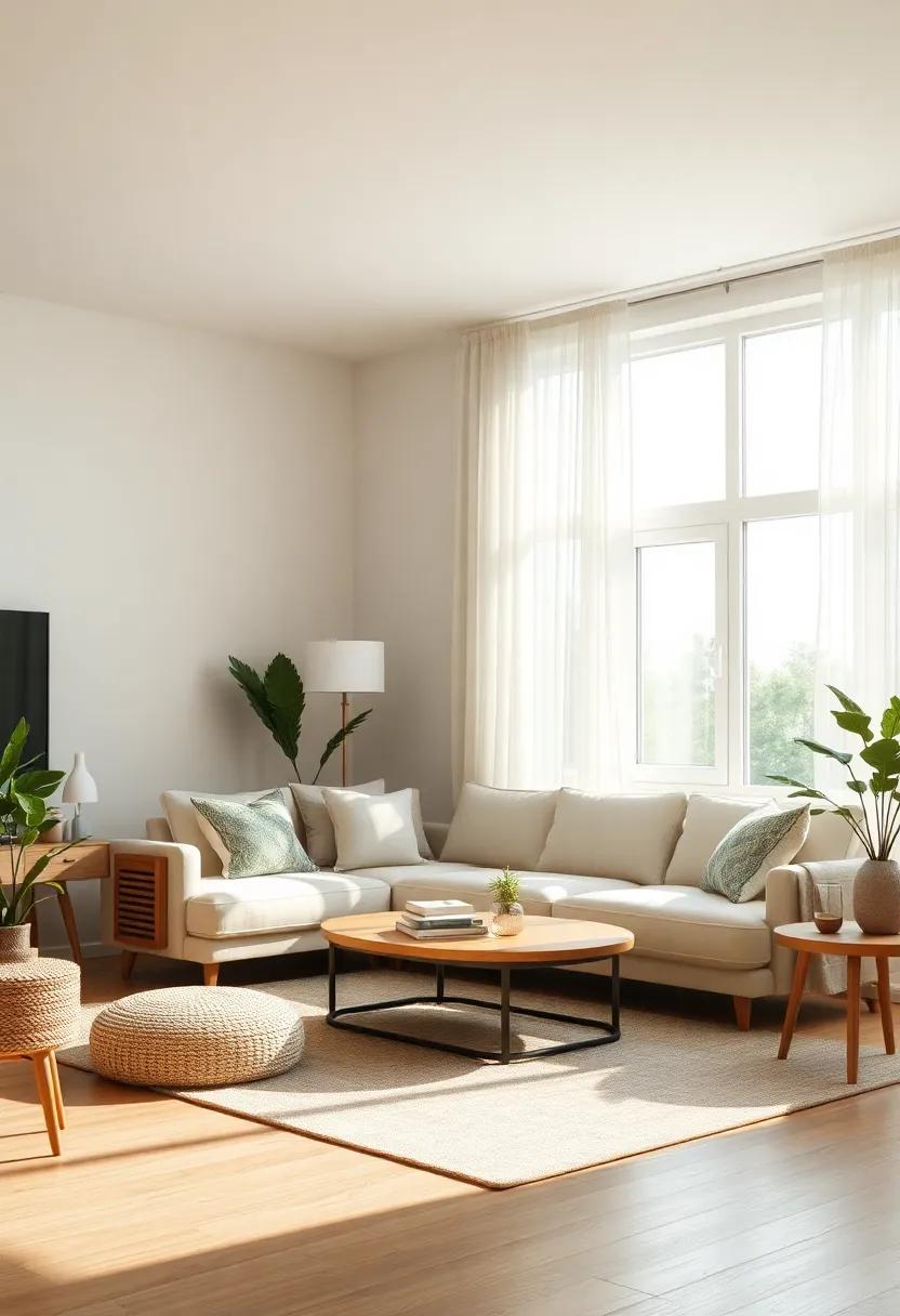 Abundant Natural Light: Maximize daylight with large windows and airy curtains that let the sun shine in