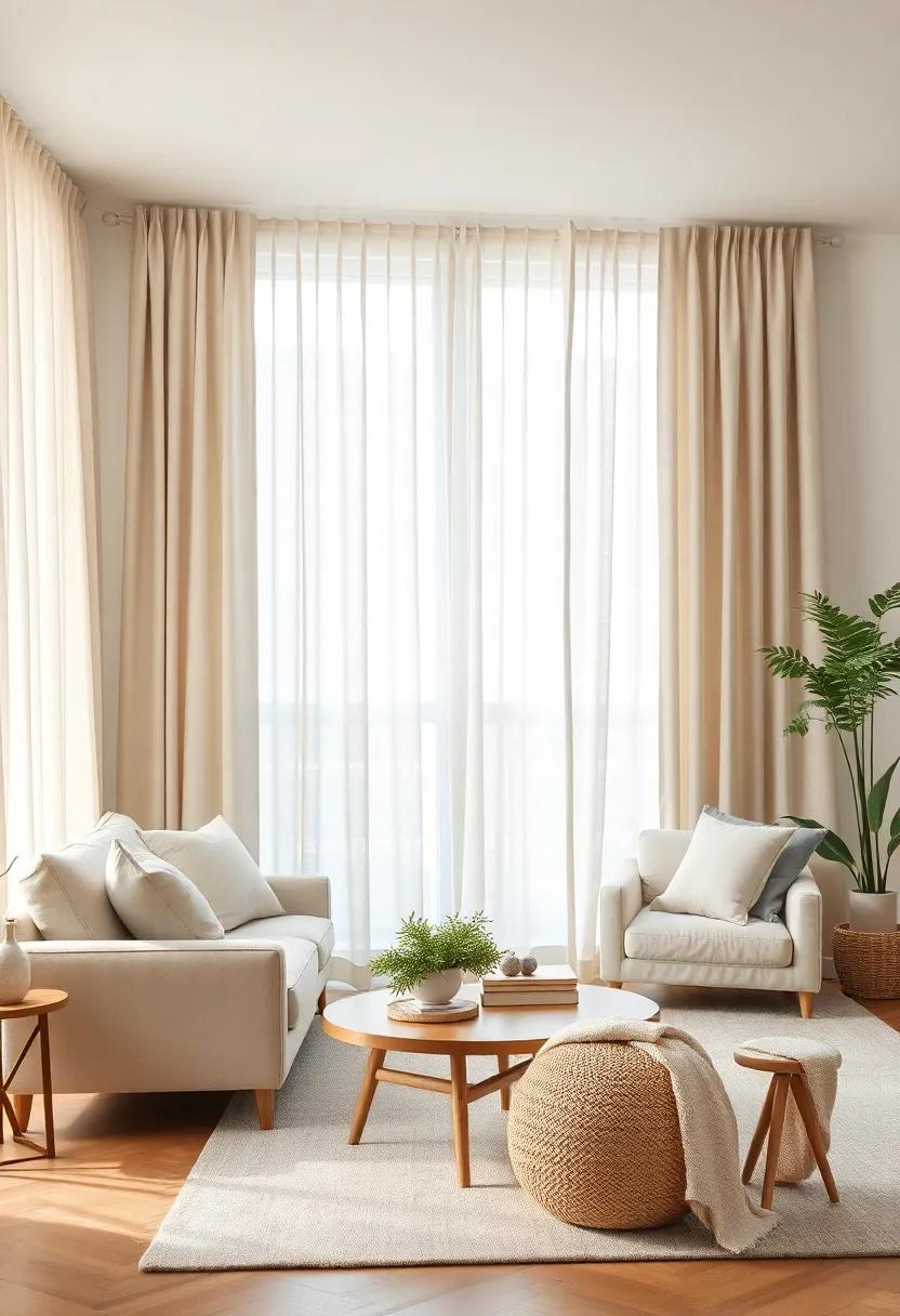 Choose linen⁤ or cotton curtains in soft, neutral shades to let⁣ in natural light‌ while fostering ‍a serene ⁣atmosphere