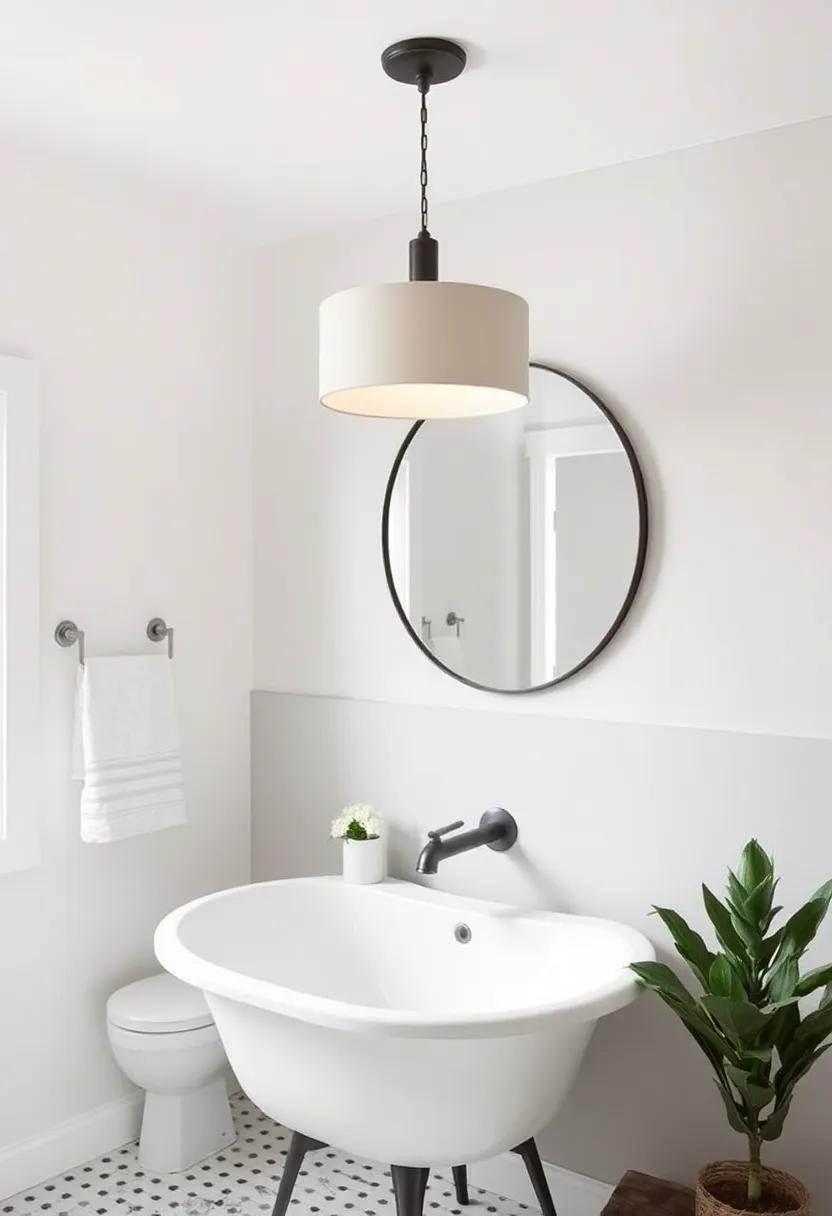 Drum‌ Shade Pendant: Light up the room with a drum shade ​pendant ‍light, offering a contemporary twist while⁣ maintaining that farmhouse feel