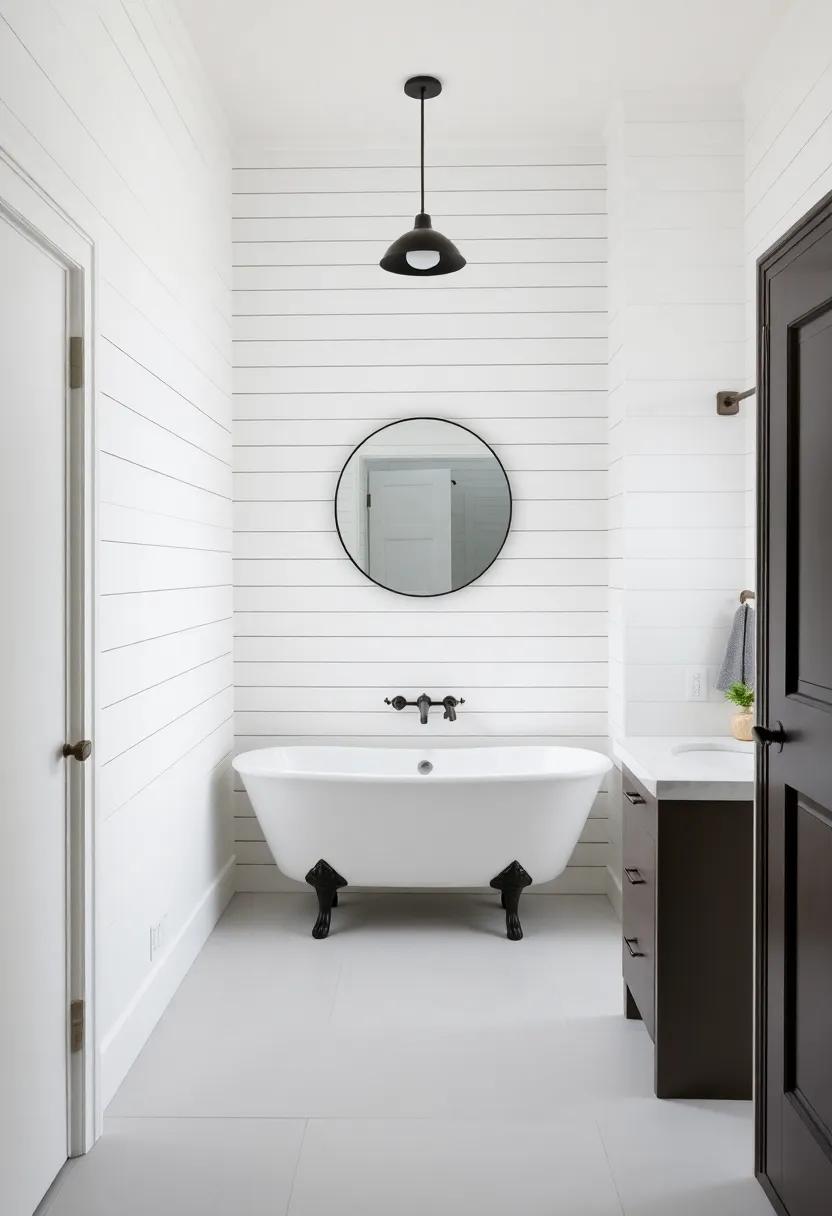 Highlighting the Contrast of Shiplap ‍Against Bold ⁢Fixtures