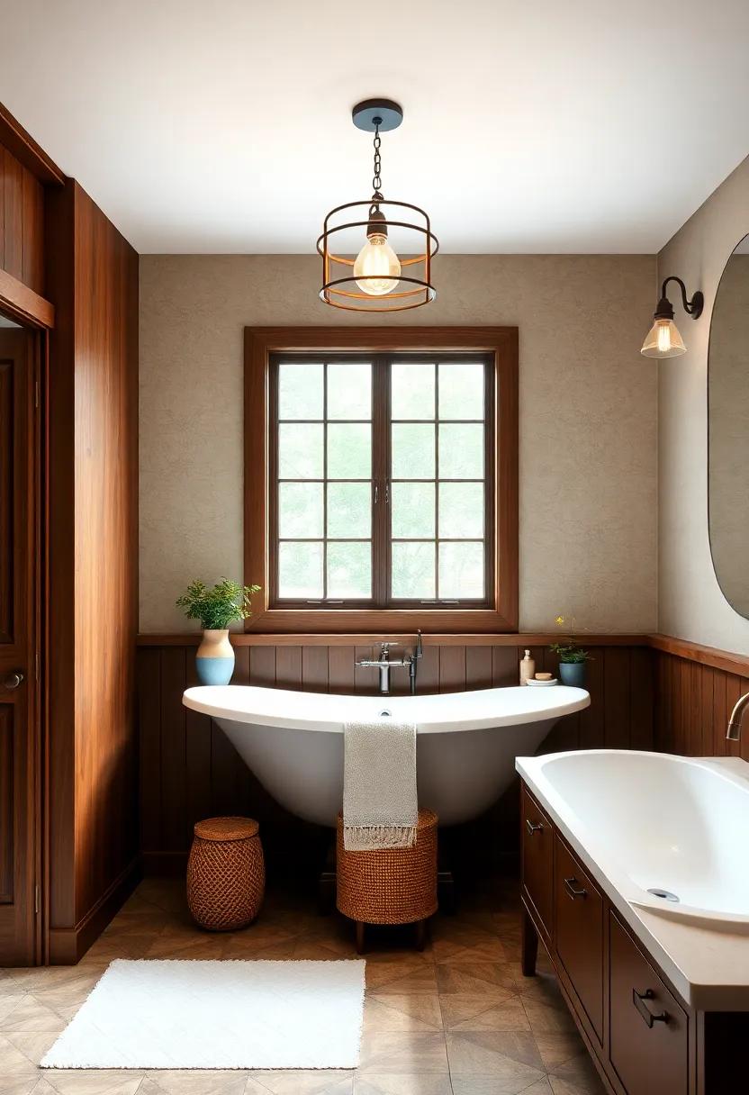 Elegant‍ Lighting‍ Fixtures: Enhancing Ambiance ⁢in Farmhouse Bathrooms