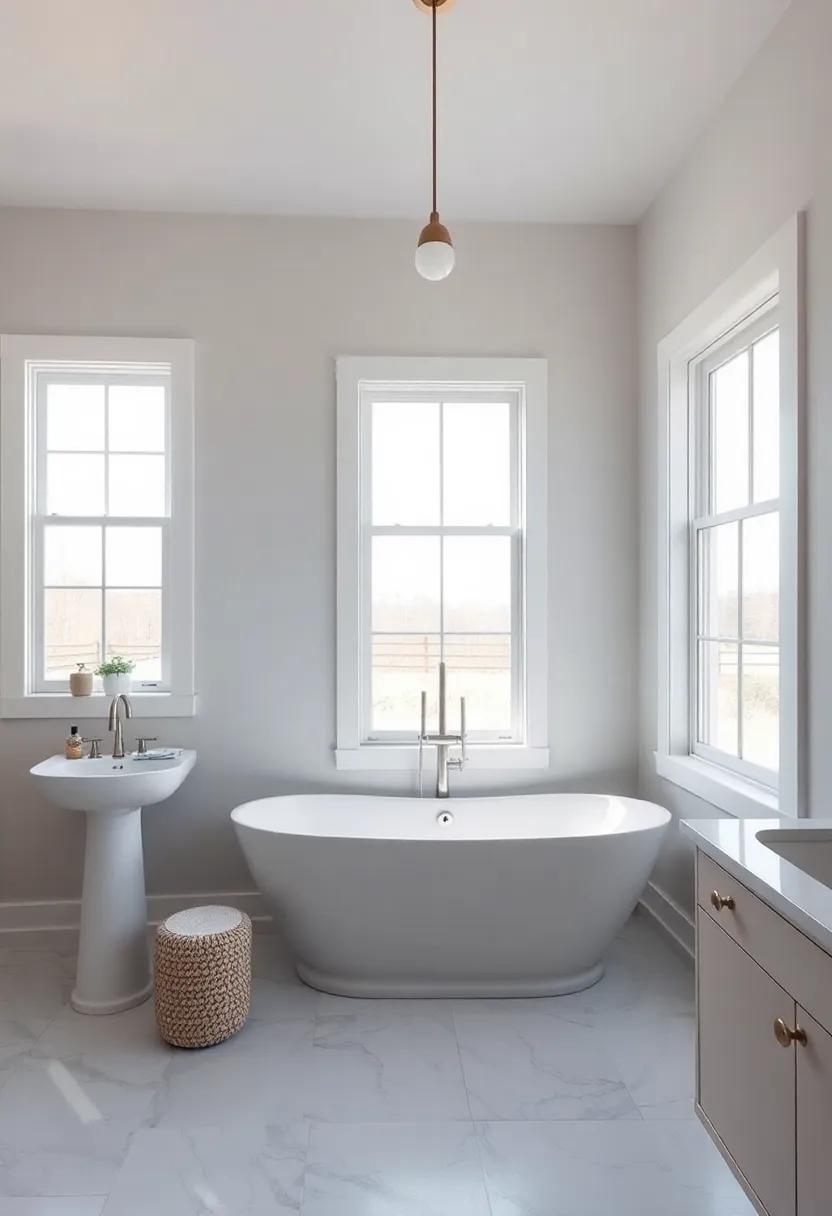 Embracing⁢ Natural ⁣Light⁢ with ​Expansive‌ Windows‌ in ‌Farmhouse Bathrooms