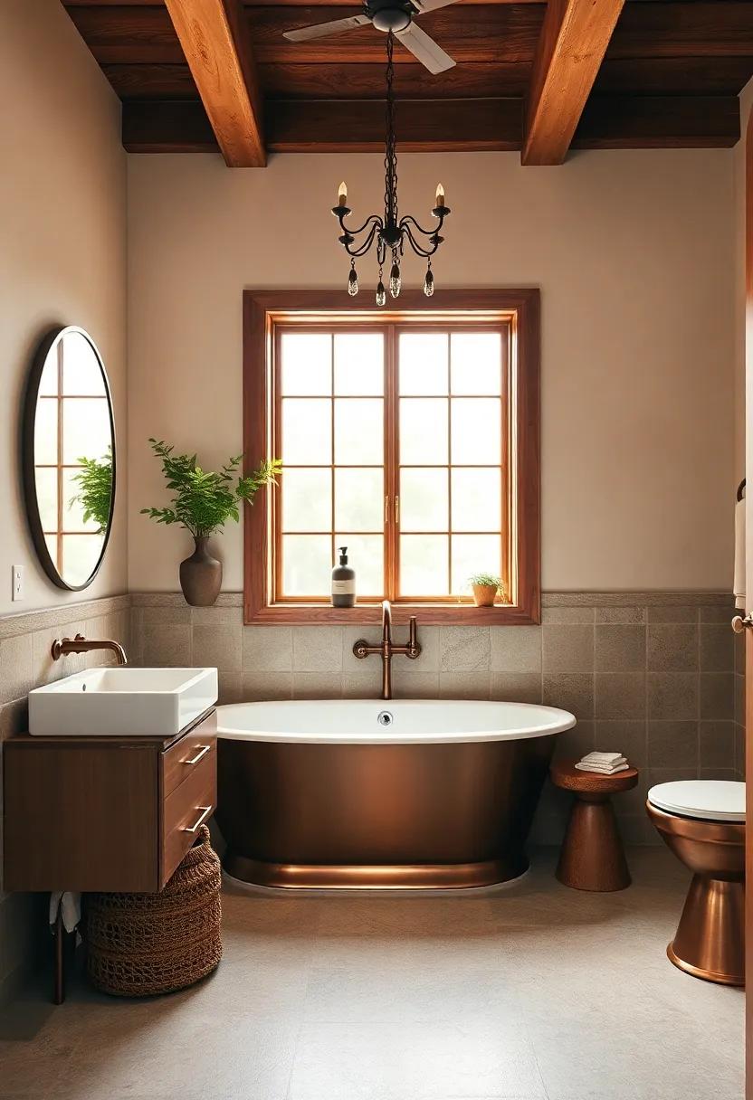 Warm Finishes:⁤ The Richness⁢ of Copper and ‌Bronze in‌ Bathroom Design