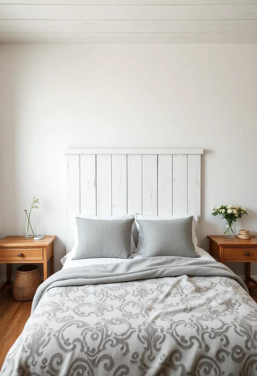 The Serenity of a Whitewashed Wooden Headboard