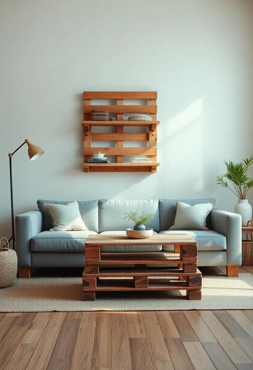 Repurposed‌ Pallets: Consider using wooden pallets‍ creatively, such ​as​ for coffee tables ‍or shelves, to add rustic charm and ​functionality