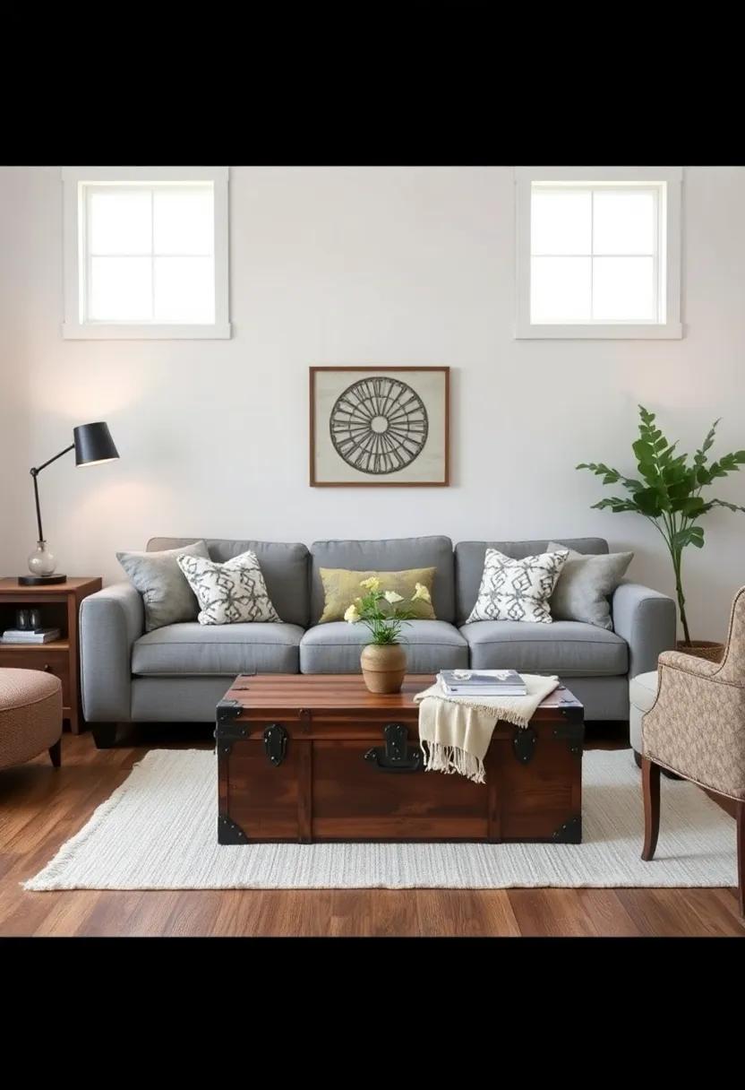 Vintage Trunks:⁤ Use vintage trunks ‌as ⁤stylish coffee tables for storage and ‍a​ unique ‍touch that⁤ fits perfectly with the farmhouse vibe