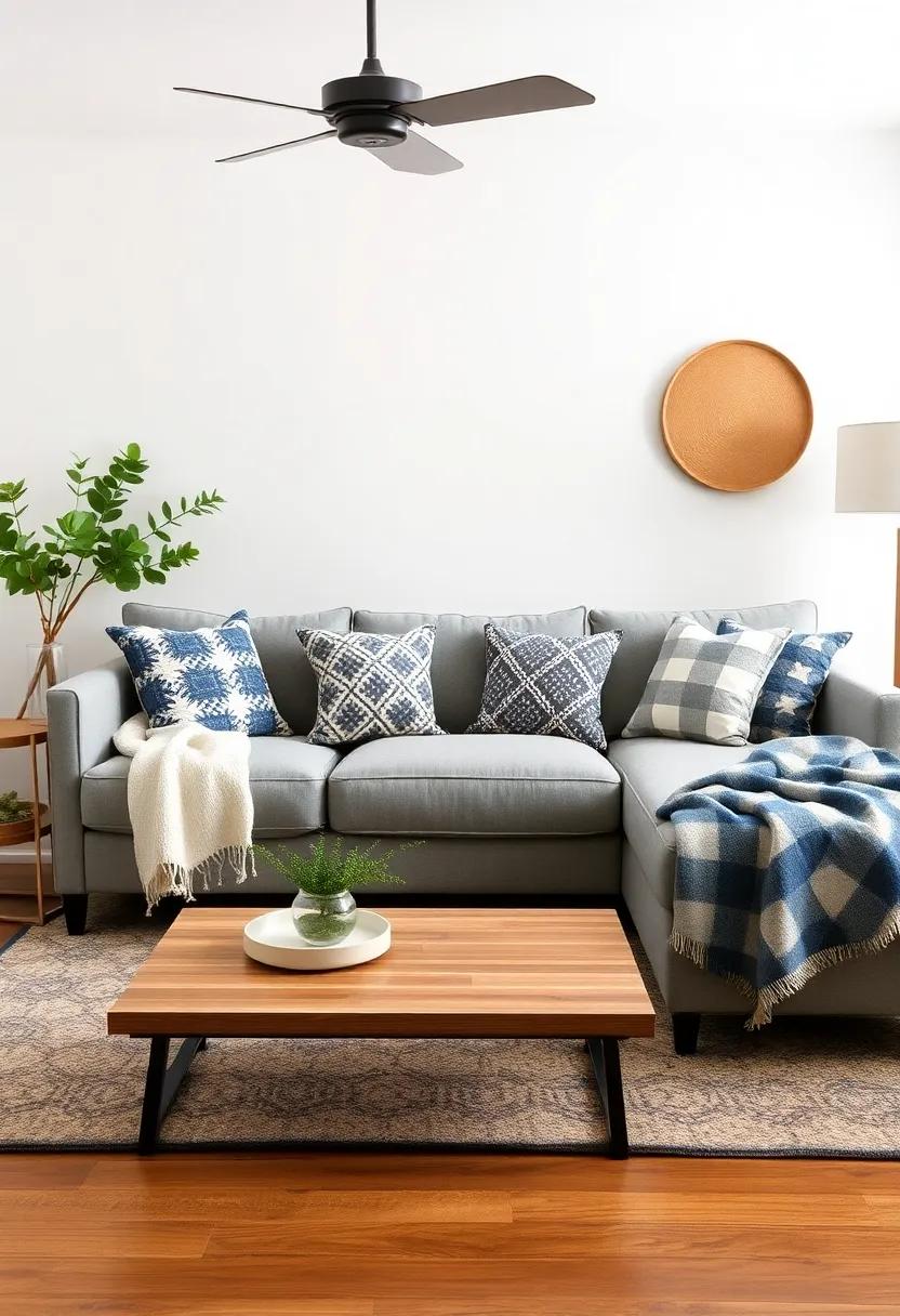 Playful Patterns: Use patterned throw pillows⁣ or blankets to add visual interest and complement ​the‌ simplicity of your grey couch