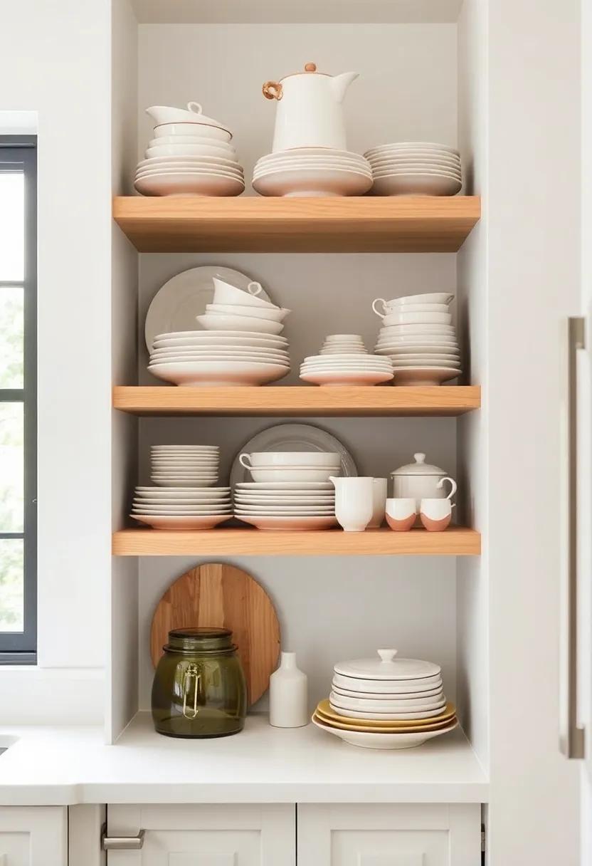 Stack and Layer: Create an organized chaos by stacking dishes and layering items to maximize space and add an effortless charm to your kitchen