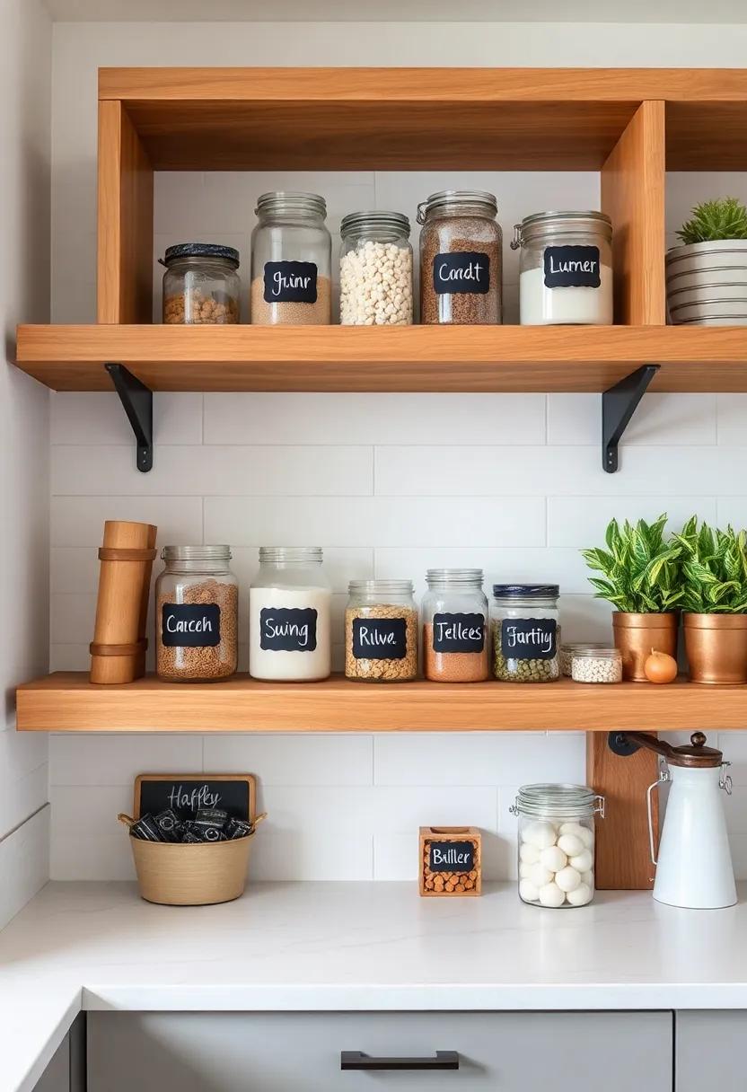 Stylish Labels: Add chalkboard labels to jars and containers to keep everything organized and offer a playful, rustic charm to your display
