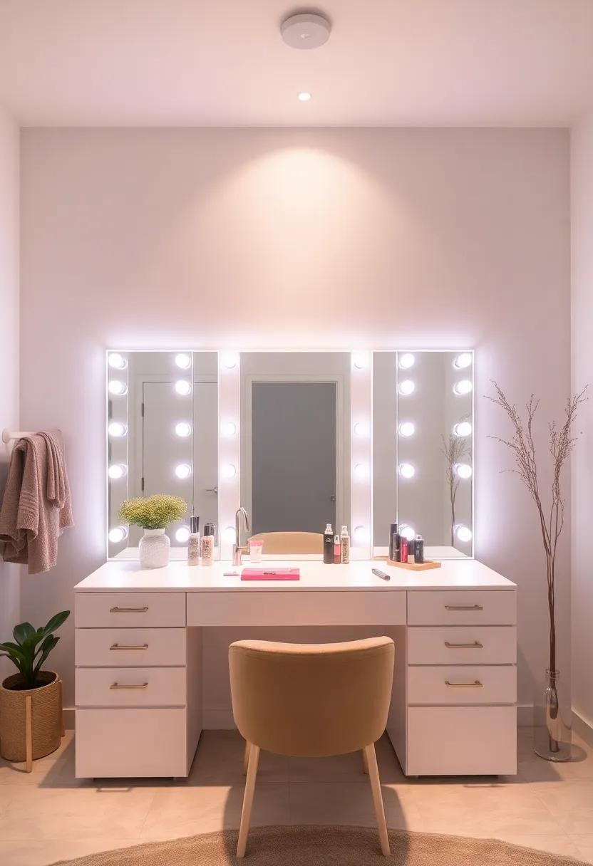 Designing a Makeup Vanity With Beautifully Placed LED Mirrors