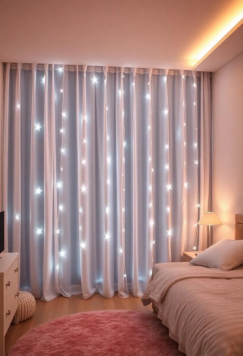 Dreamy LED‍ Curtain ‌Lighting to ⁣Create a Starlit Effect