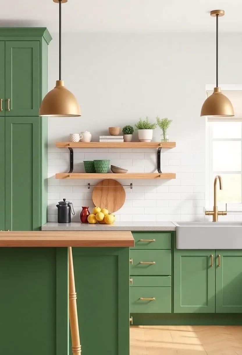Color Palettes That ⁢Complement Green Farmhouse⁣ Kitchen Cabinets
