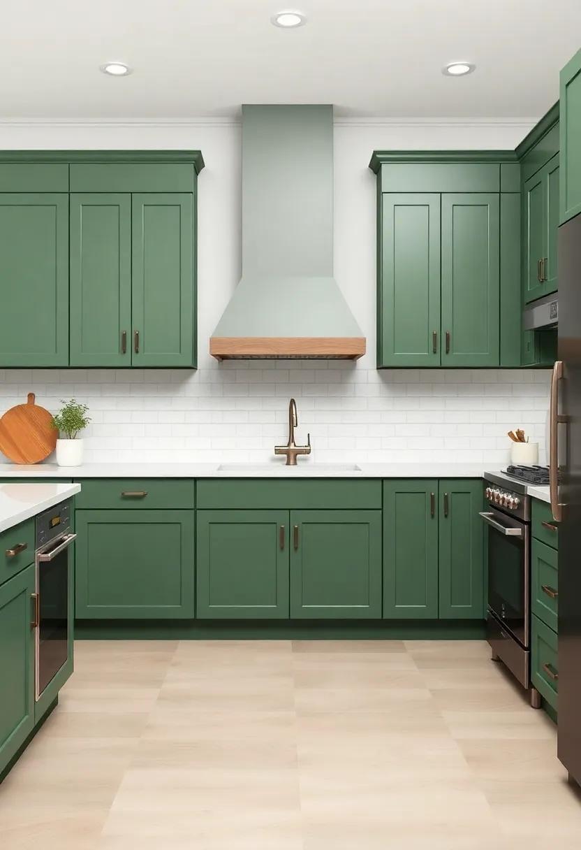 Creating ⁣Focal Points: Bold Hardware Choices for Green​ cabinets