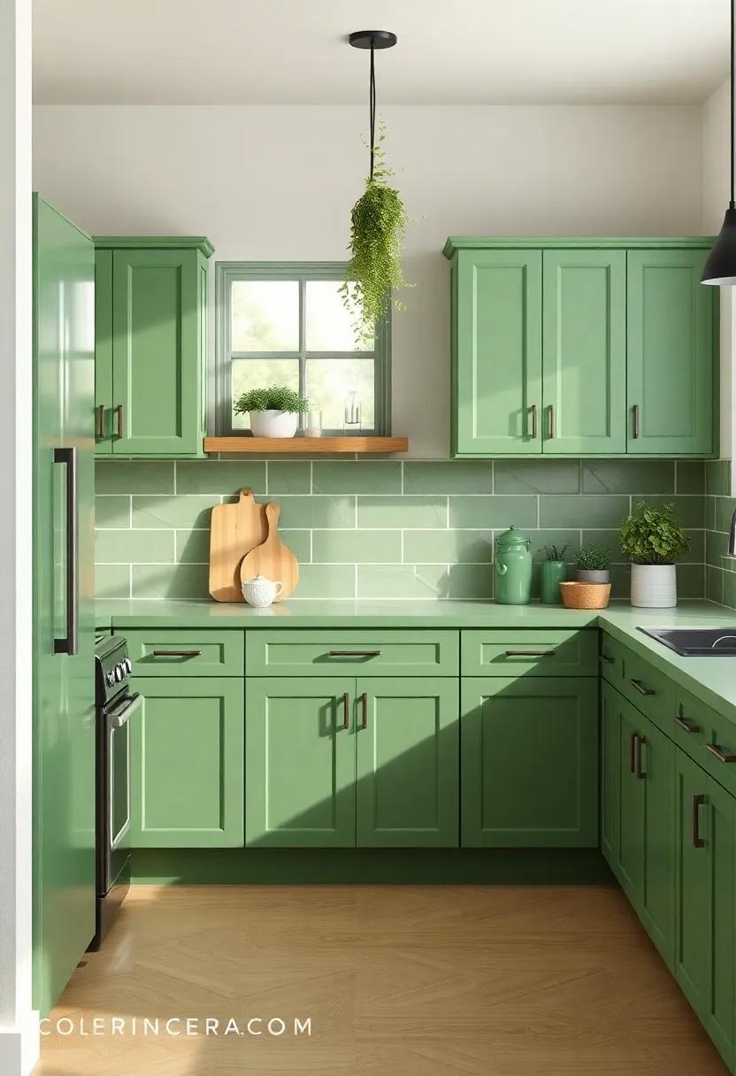 Embrace⁢ the Serenity of Nature with‌ Green Farmhouse Kitchen Cabinets