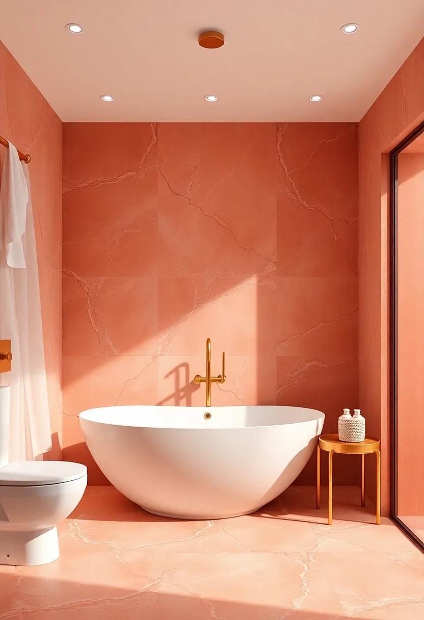 The Allure of Coral Hues in Luxurious Bathroom Design