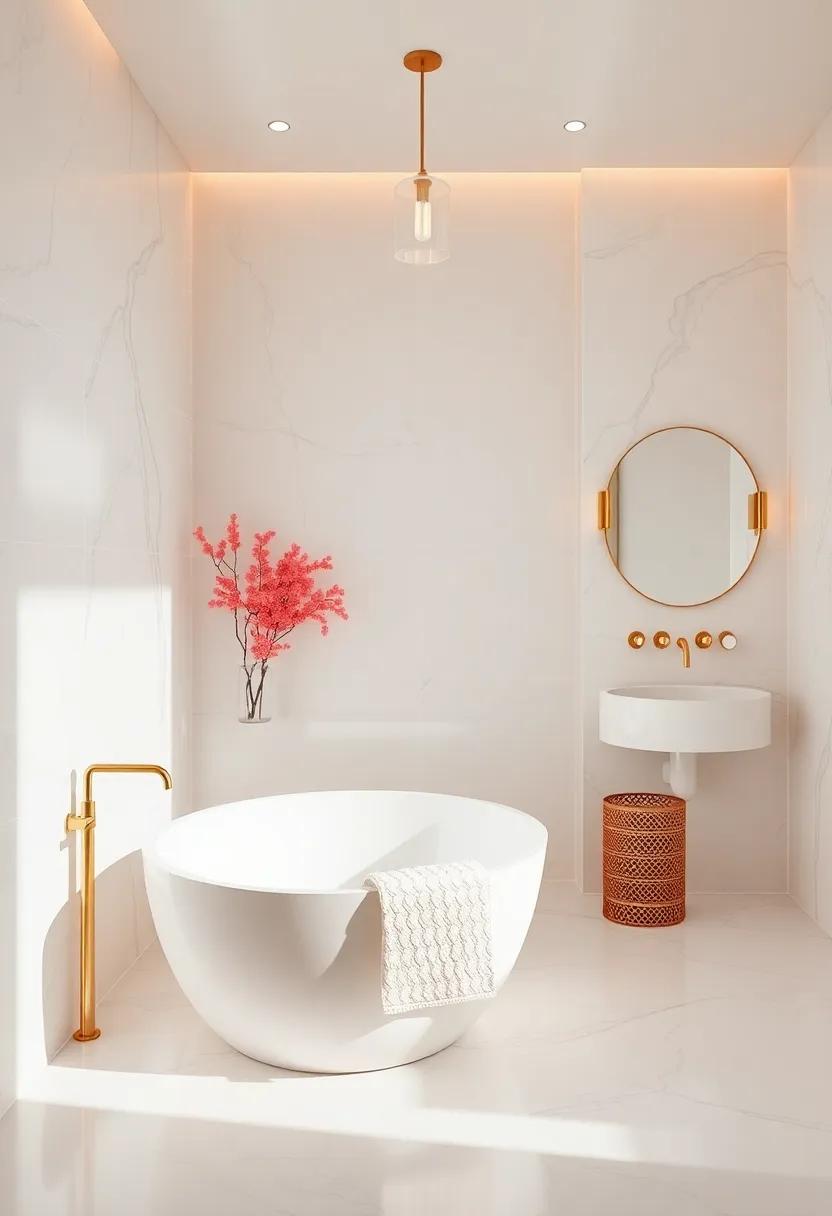 Creating a Spa-Like Ambiance with coral and Brass Accents
