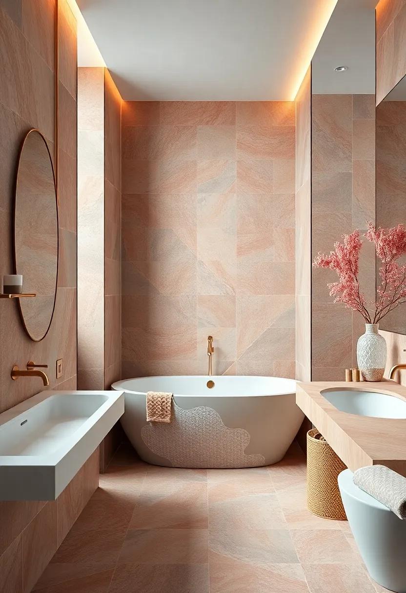 Dreamy Coral Tiles: transform Your Bathroom into a Cozy Oasis