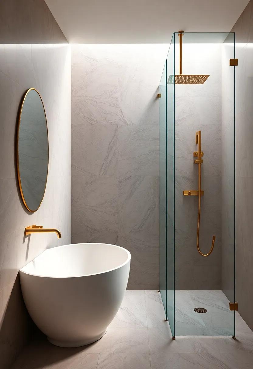Frameless Showers: Combining Elegance with Coral and Brass