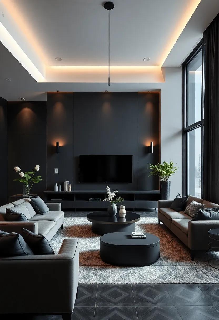 Elevating Elegance with Rich Black Accents in Your Living Room Design