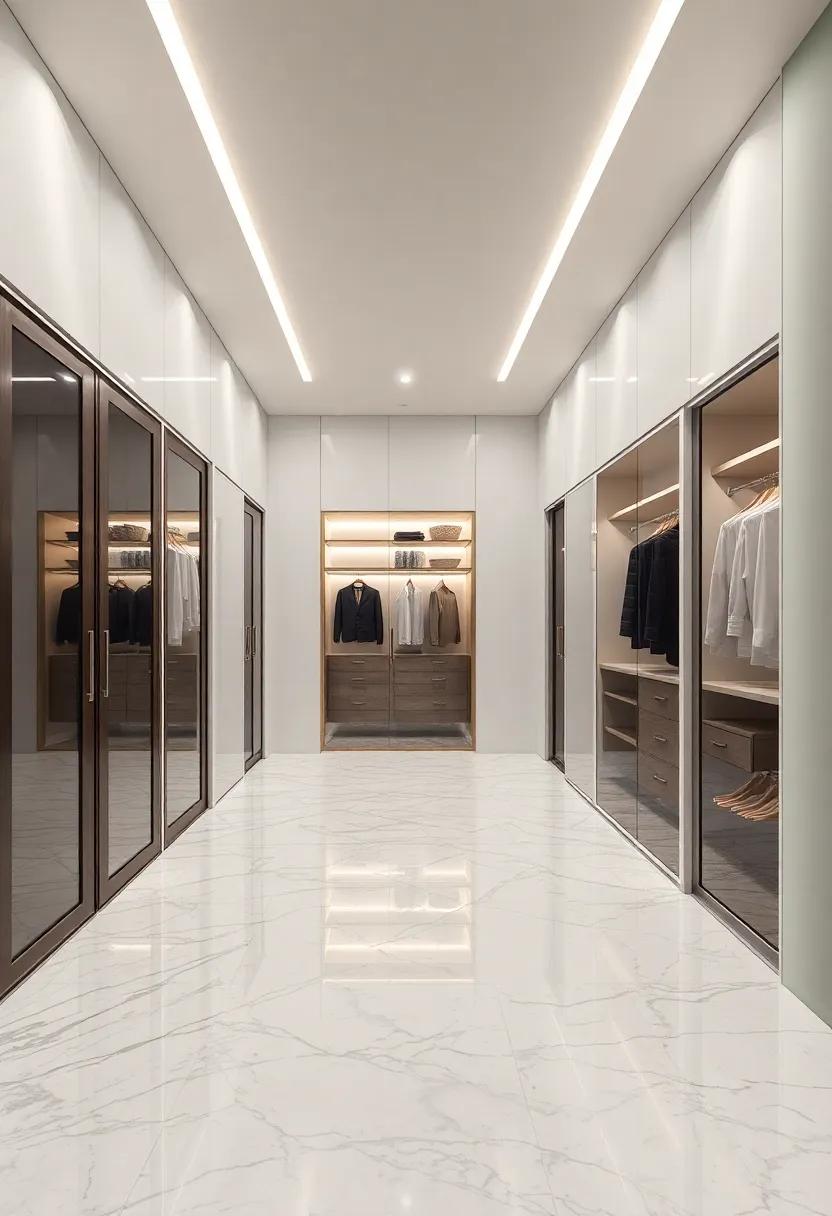 Stunning Marble Flooring as a Centerpiece of luxurious​ Walk-In Closets