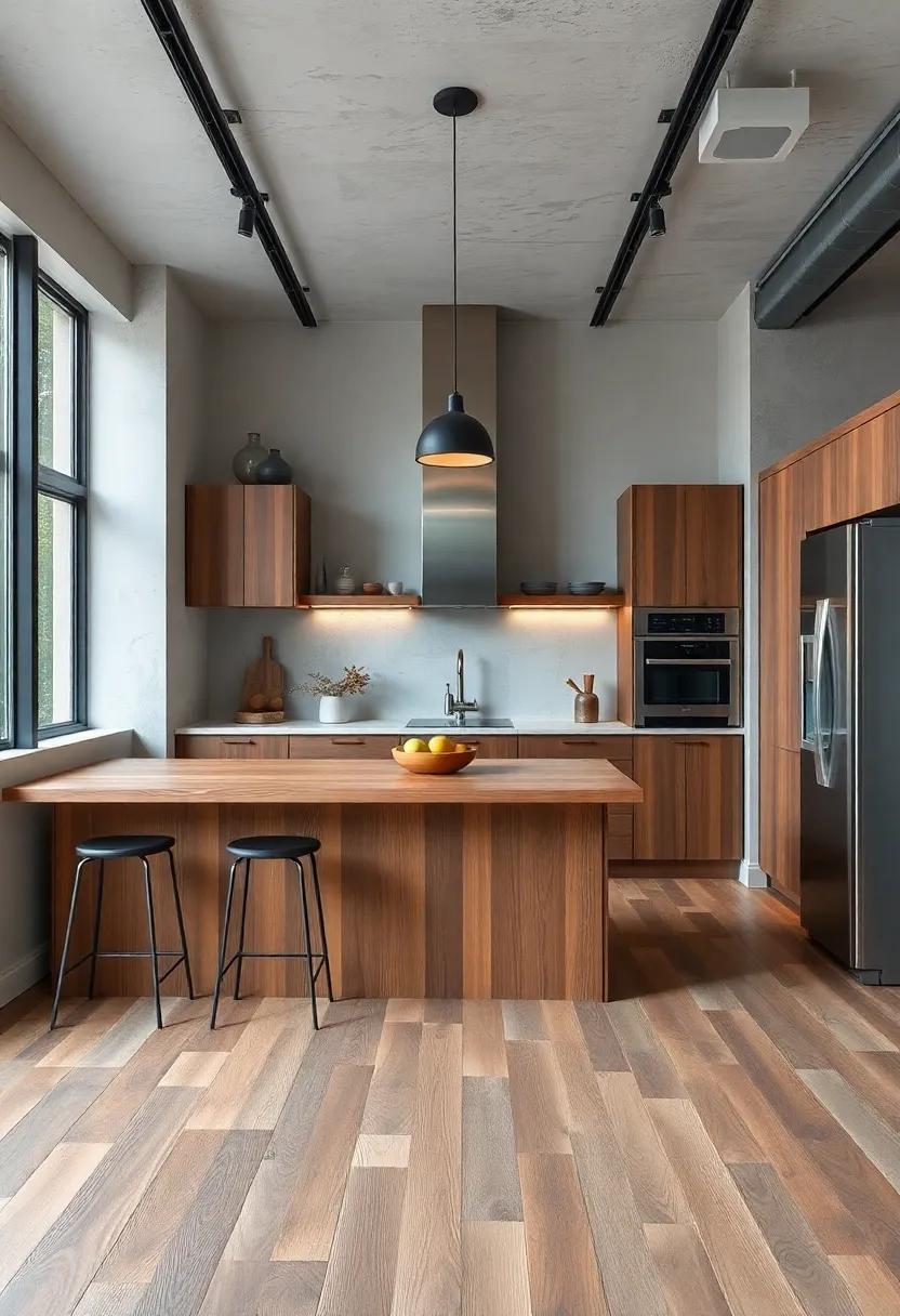 Transformative Flooring Choices: Concrete and Wood Complimenting Each Other