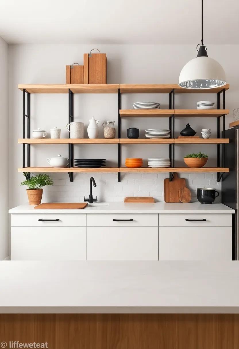 Utilitarian Elegance: Embracing Open Shelving for Storage and Style