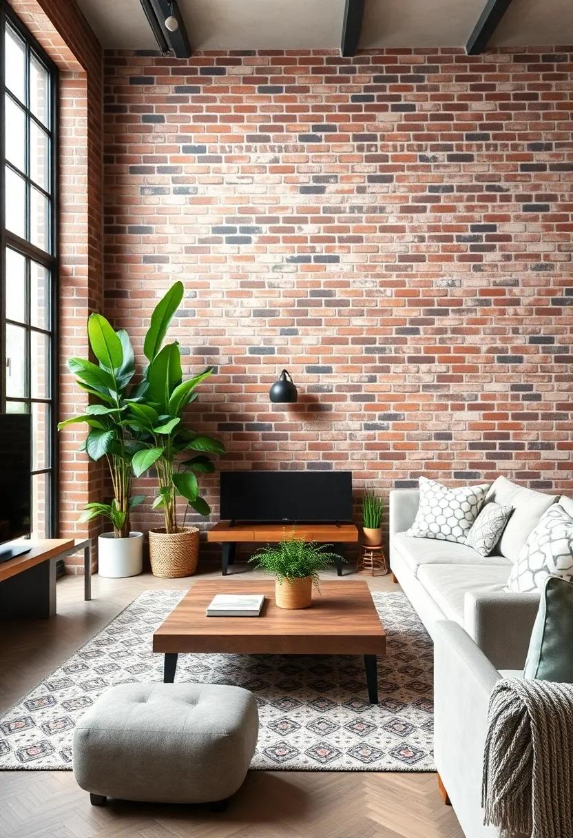 Incorporate greenery with large indoor plants to juxtapose the ⁢industrial vibe of exposed bricks, adding a dash of life to the raw finish