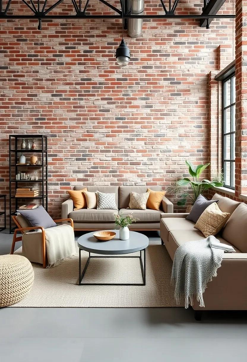 Choose‍ a statement rug that adds a layer of texture and color to‌ your industrial living room, grounding ‌the space while softening the ⁢starkness of the brick