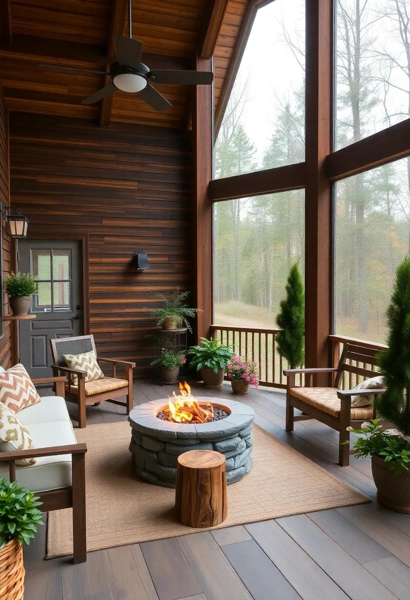 The Charm of Rustic Wood Accents in Screened Porch Decor
