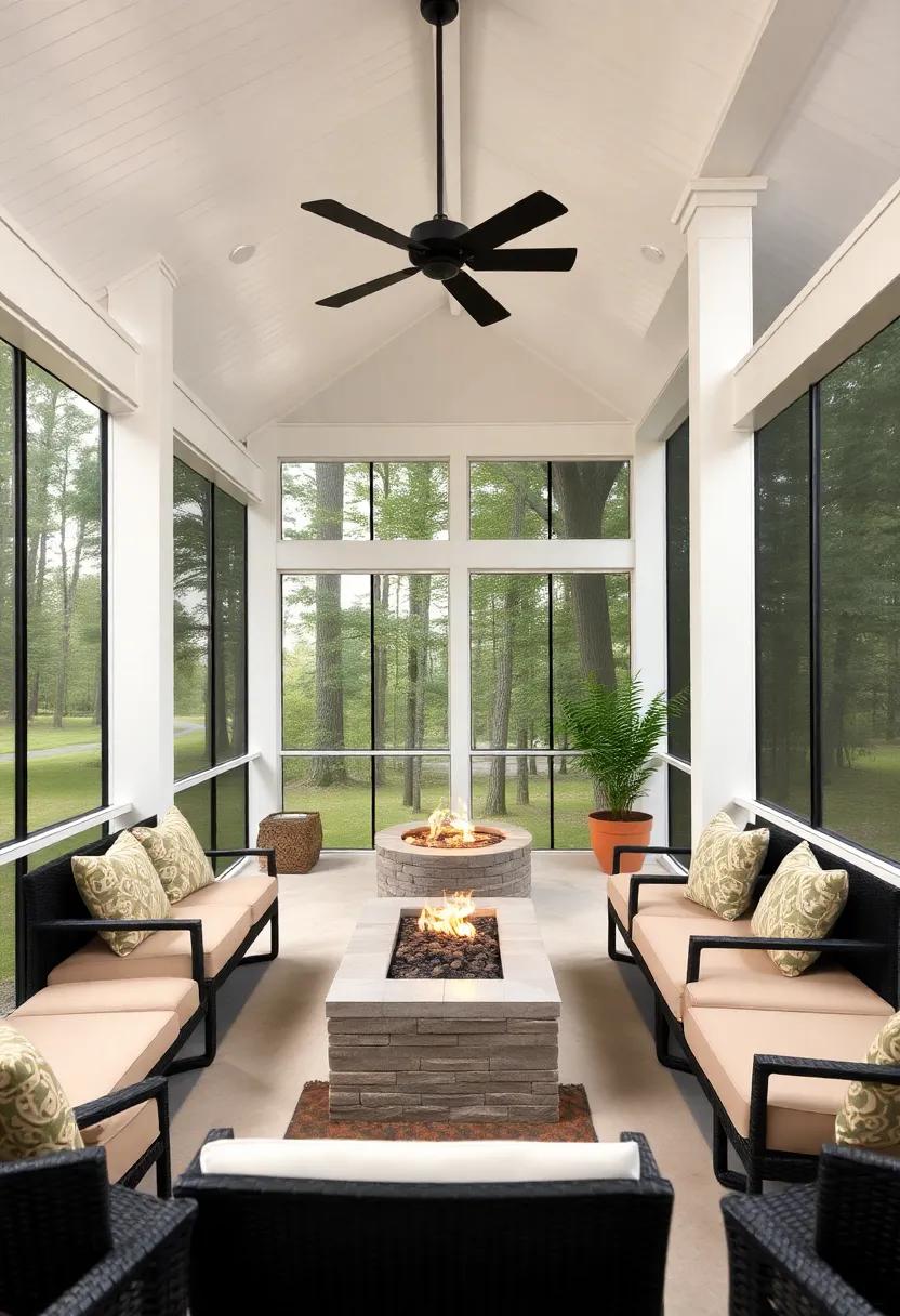 Integrated Seating Solutions Along the Screened Walls