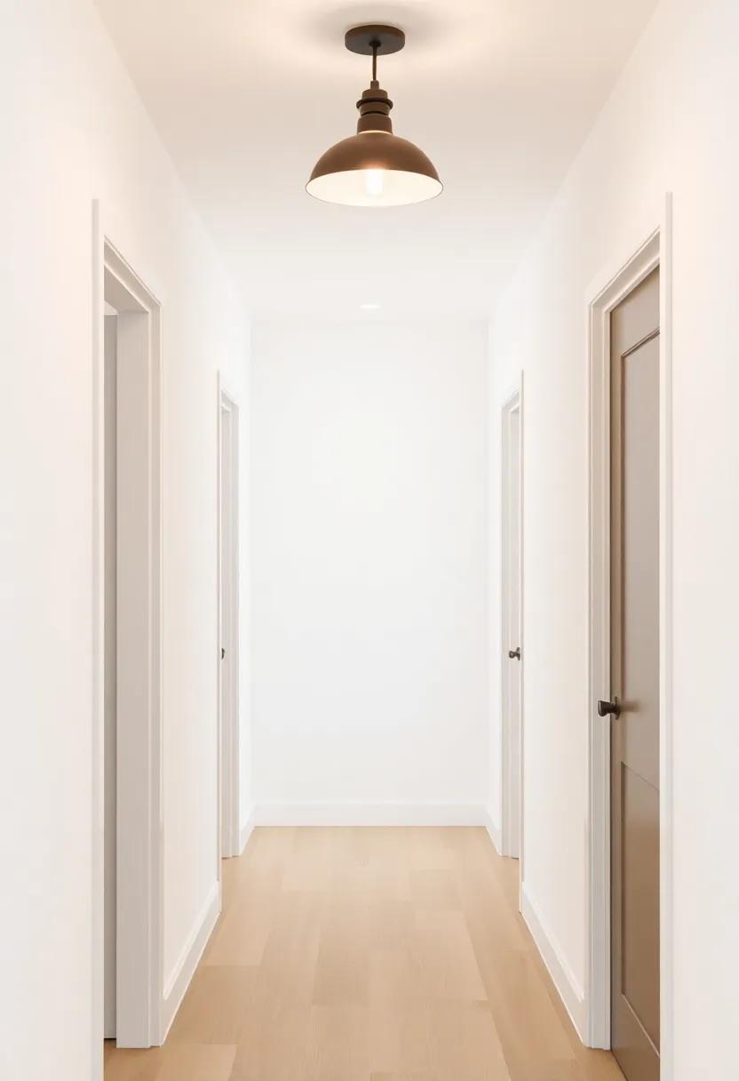 Creating a Focal point with a Striking Light Fixture Above the Hallway