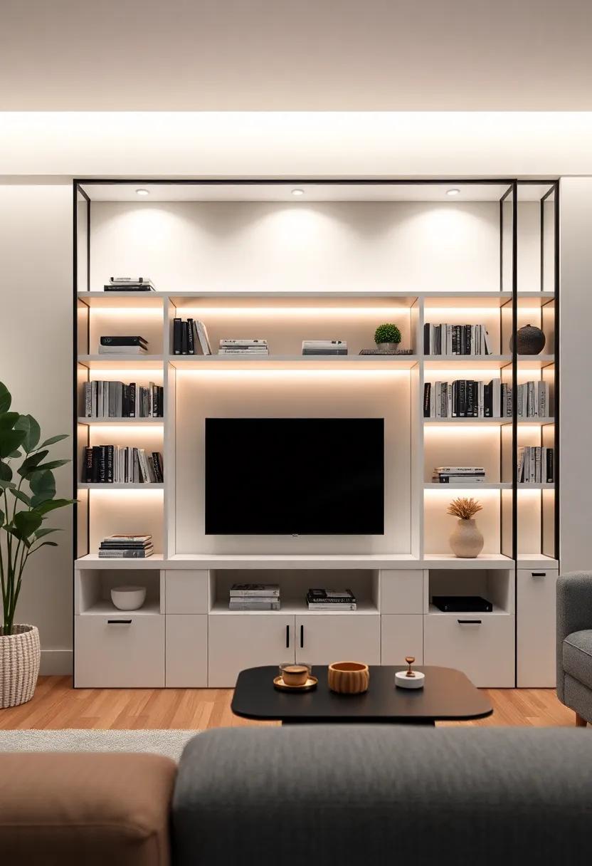 Integrating Lighting to Highlight Your Living Room Bookcase Features