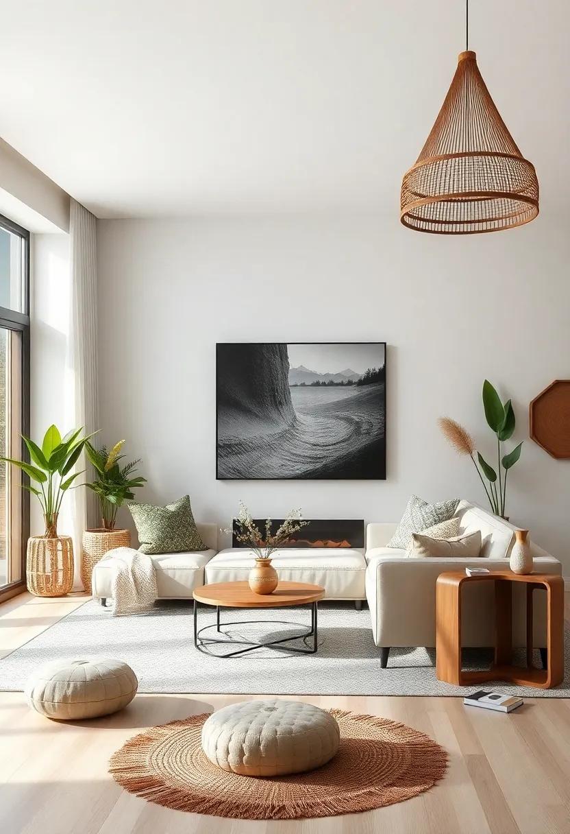 Embracing Natural Elements in Luxury Boho Chic Living ⁣Room Design