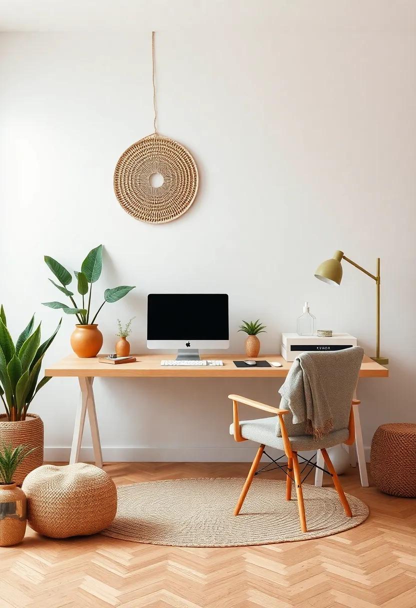 Elevate Your Workspace With ‍Earthy ⁣Tones And natural Textures For A Luxe Boho Vibe