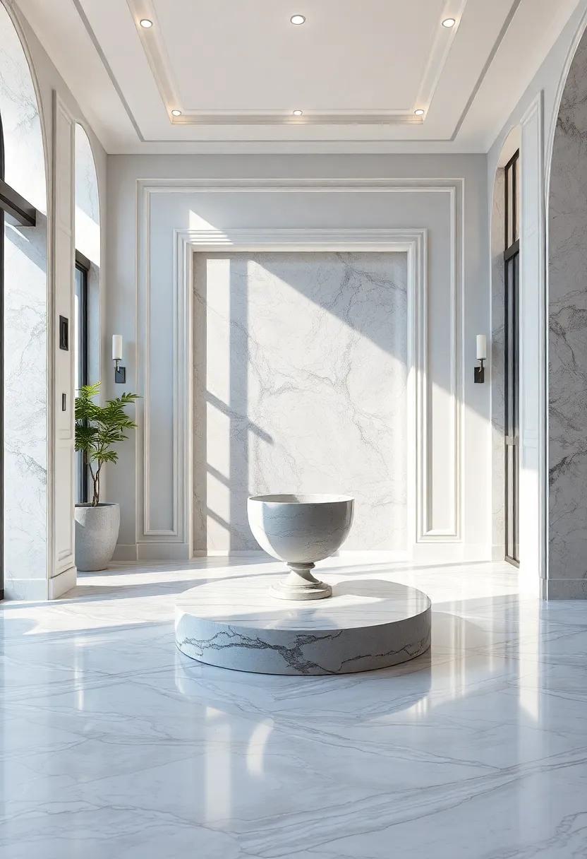 Creating a Focal Point with a Grand marble Centerpiece