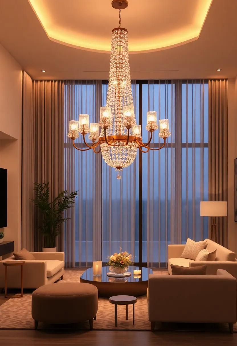 Geometric Masterpieces Bold and Artistic Chandeliers as Focal Points
