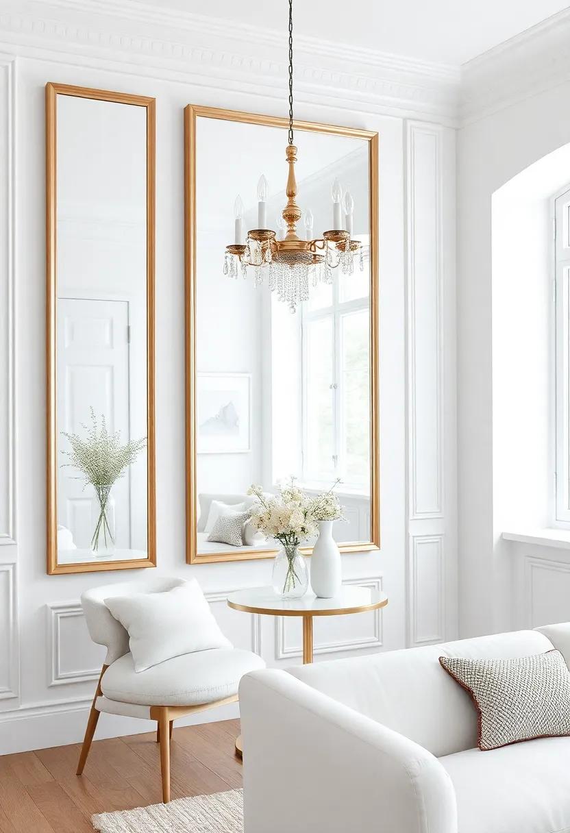 Chic Mirrors: Use large mirrors with elegant frames to enhance light and create an illusion of space, making rooms feel larger and more open