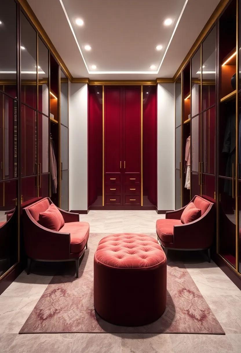 Elegant Seating ‌Areas: Designated seating options allow for moments of pause⁤ while trying on outfits or enjoying ⁣the closet's lavish​ atmosphere
