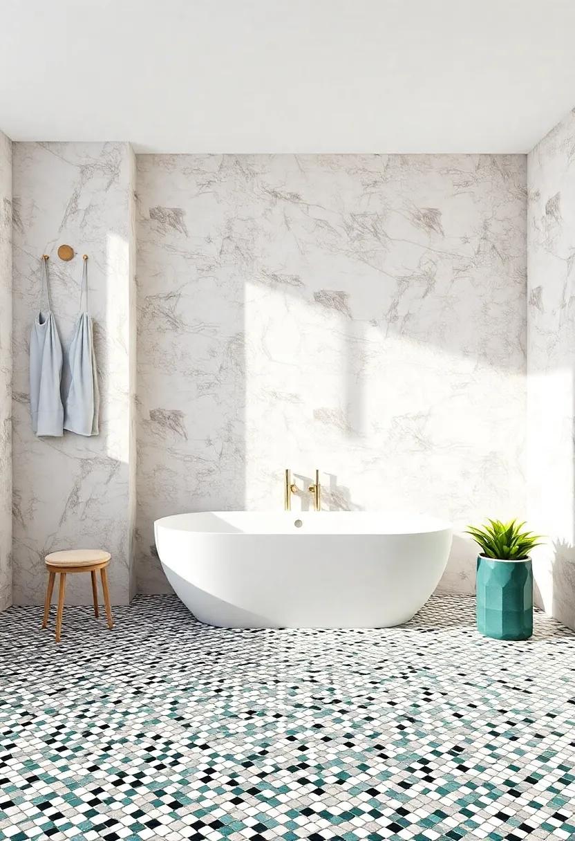 Elevate Your⁣ Bathroom Aesthetic with Bold Mosaic Patterns
