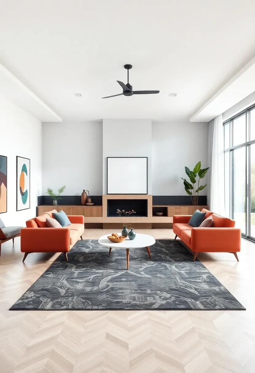 Defining Zones with Area Rugs‌ in⁣ Open plan Living Rooms