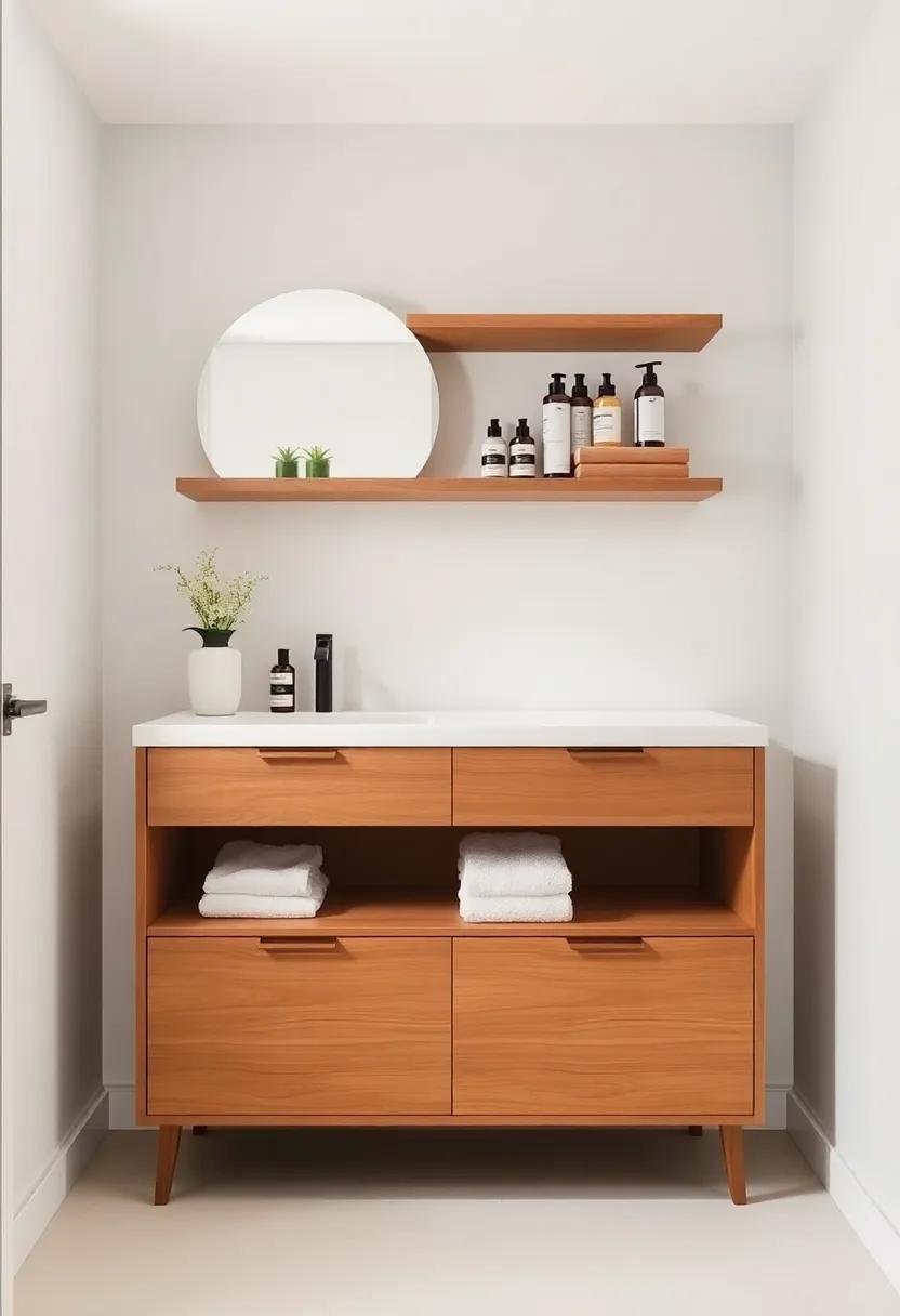 Embrace open shelving: ⁤Swap out traditional cabinetry for open shelves to showcase stylish toiletries⁤ and reduce ⁣visual clutter