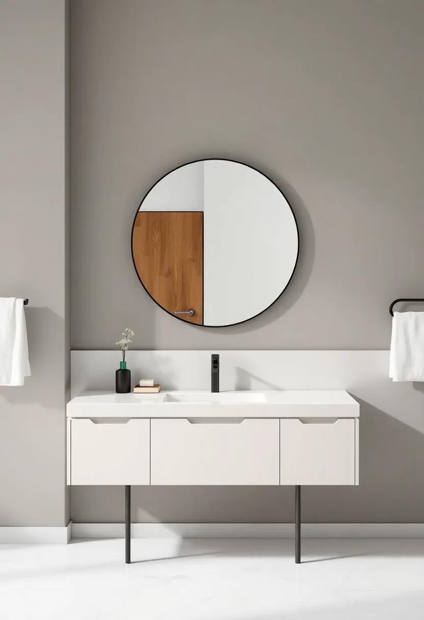 Select round⁢ mirrors: A round mirror can soften‌ the lines of a minimalist bathroom, providing⁤ a balanced focal point