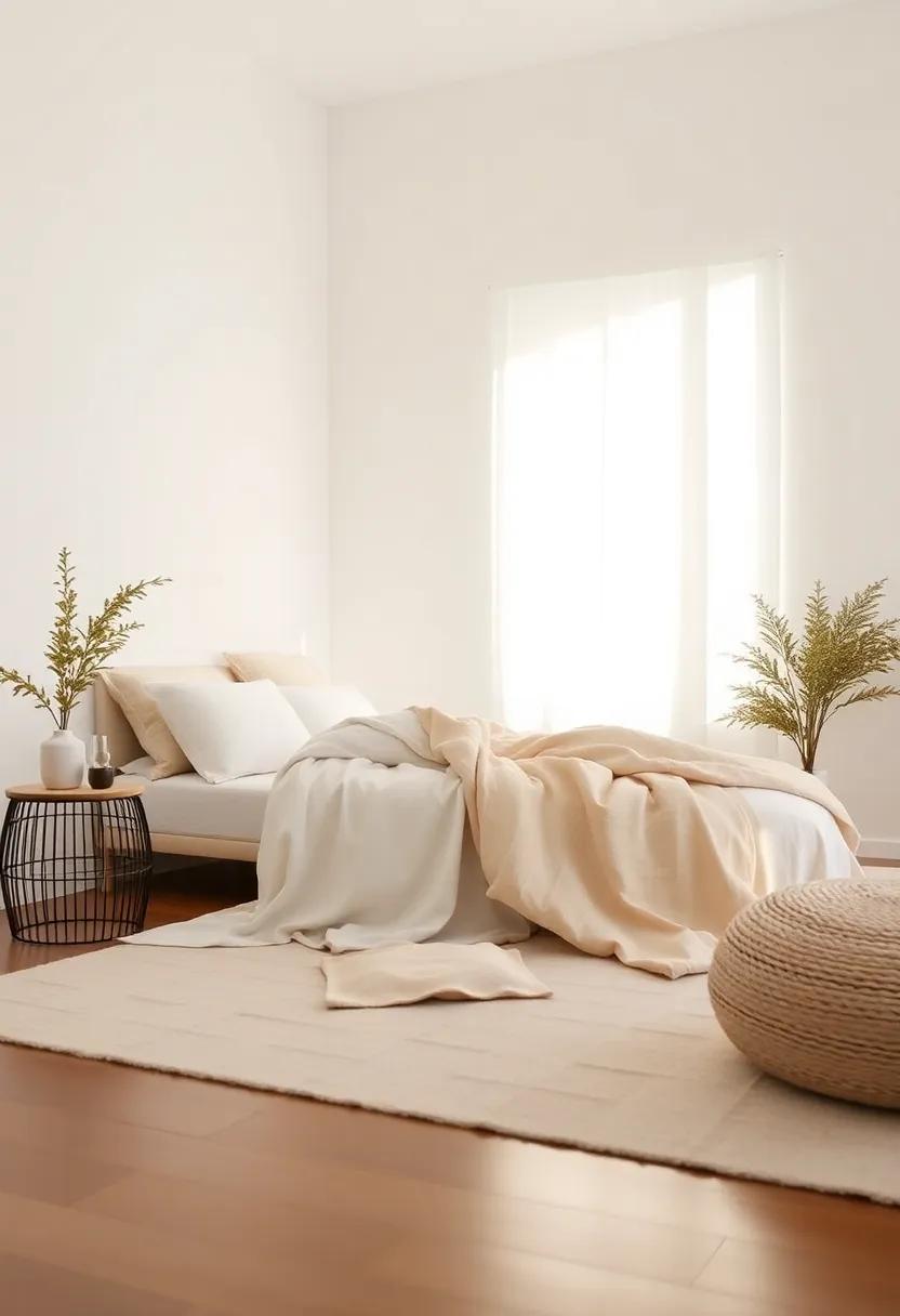 Luxe Textiles: Elevate your space with high-quality linens and throws that add comfort while maintaining a sleek, minimal aesthetic