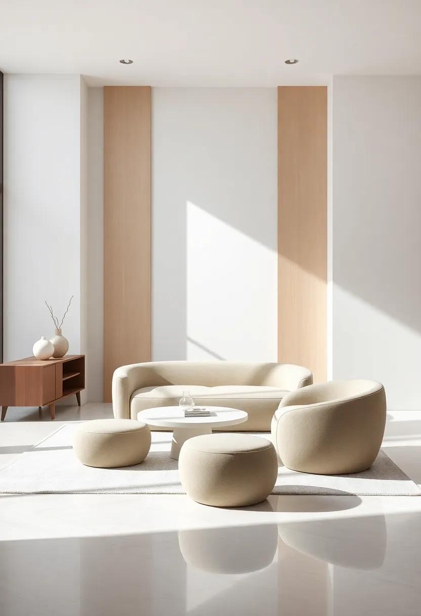 Sculptural Furniture: Opt for furniture pieces that boast clean lines and sculptural shapes, doubling as art while maintaining functionality