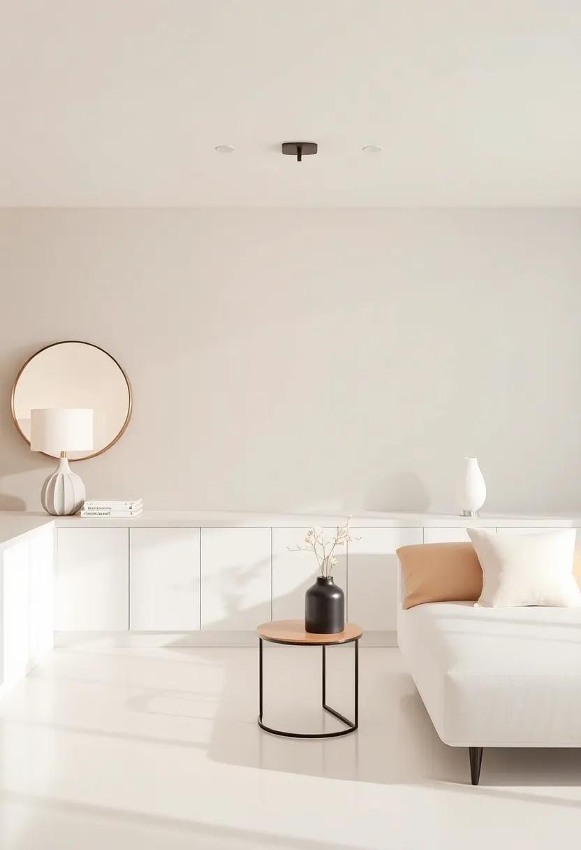 Sparse Lighting Fixtures: Select streamlined, minimalist lighting that effortlessly blends with your decor while providing adequate light