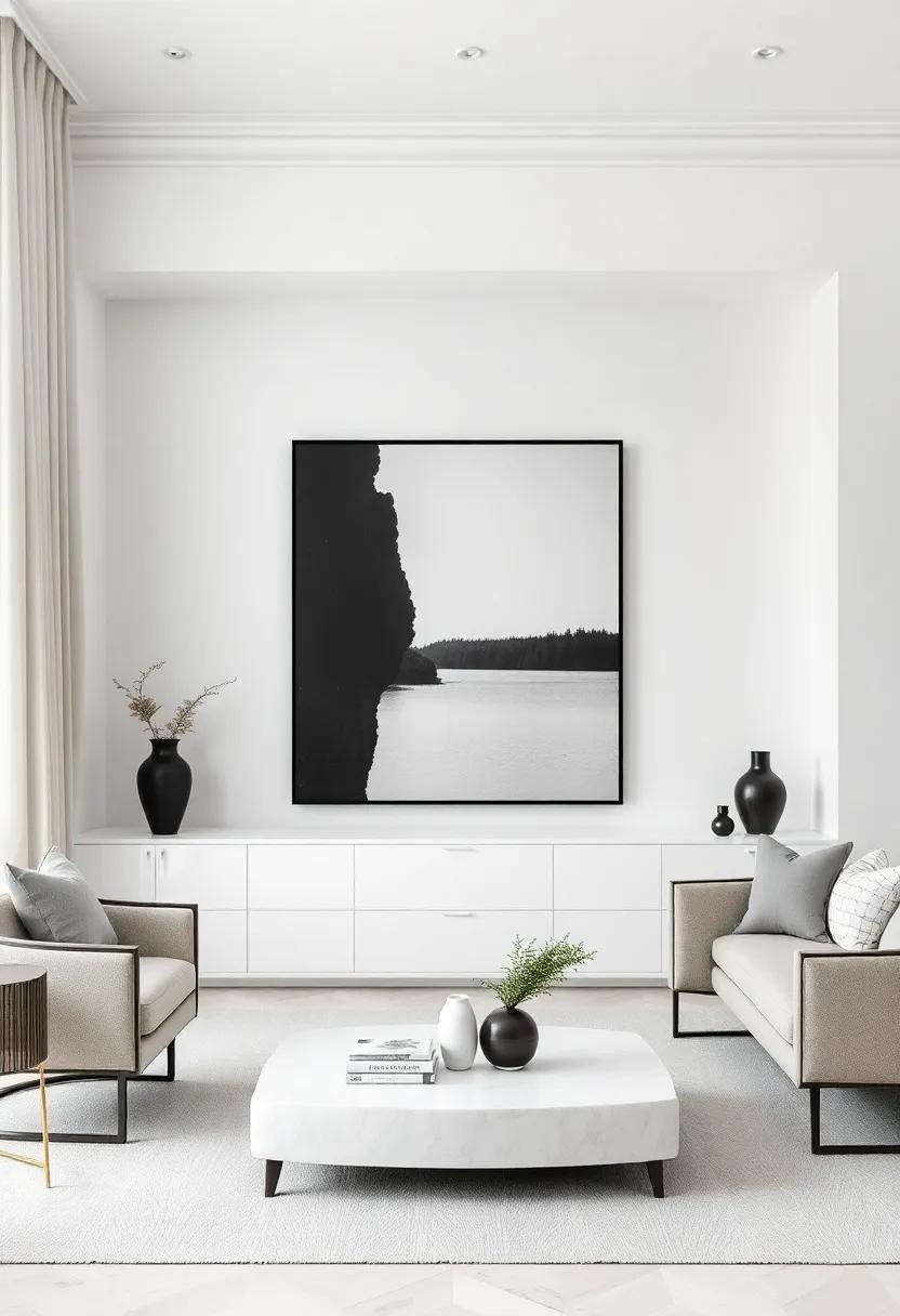 Statement Artwork: choose one large piece of contemporary art to serve as a focal point, allowing it to stand out against your simplified backdrop