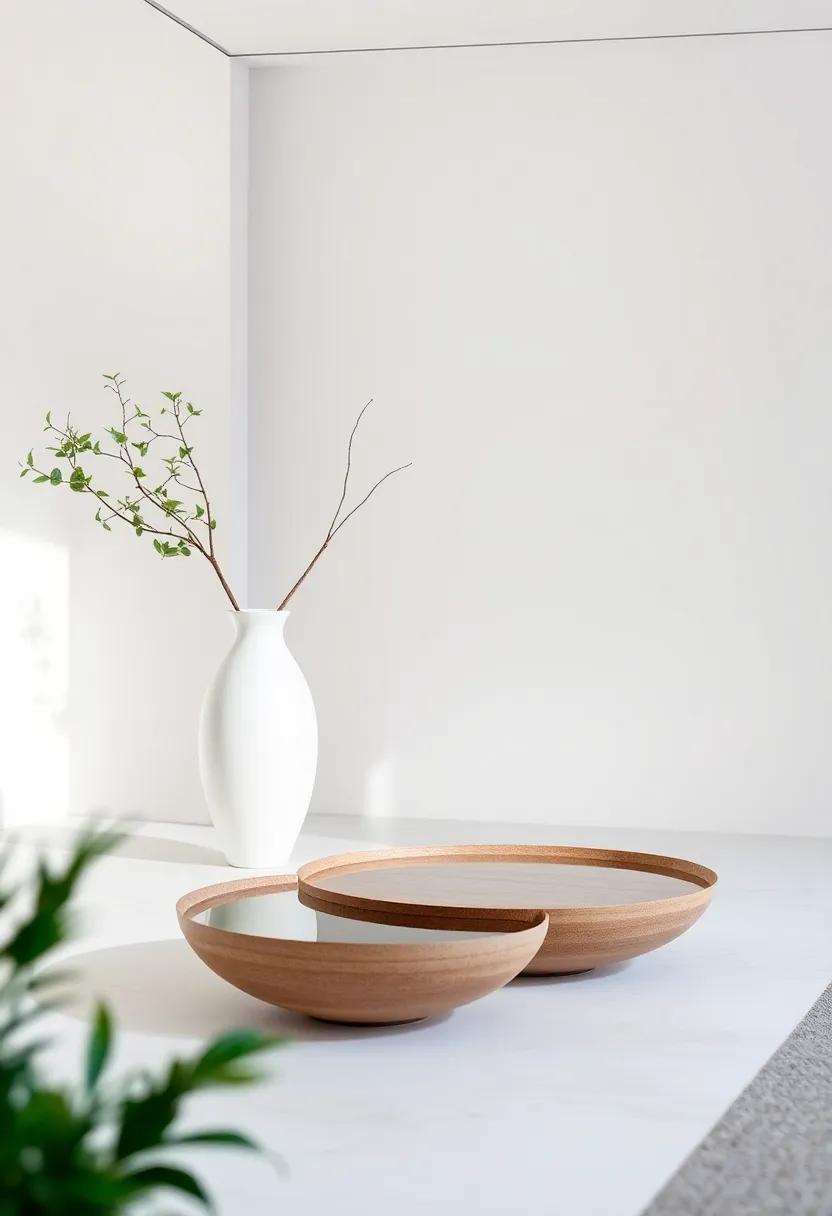 Zen-inspired Focal Points: Create simple focal points with features like a sculptural vase or a tranquil water feature to instill peace
